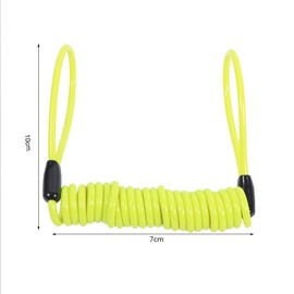 Wakects Elastic Reminder Cable for Disc Lock, Spring Lock Anti-Theft Spring Reminder Coil Cable with Lock and Handle (Yellow)