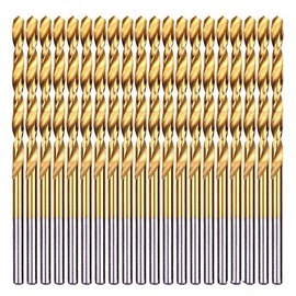 20PCS, 13/64", Titanium Coated Twist Drill Bits