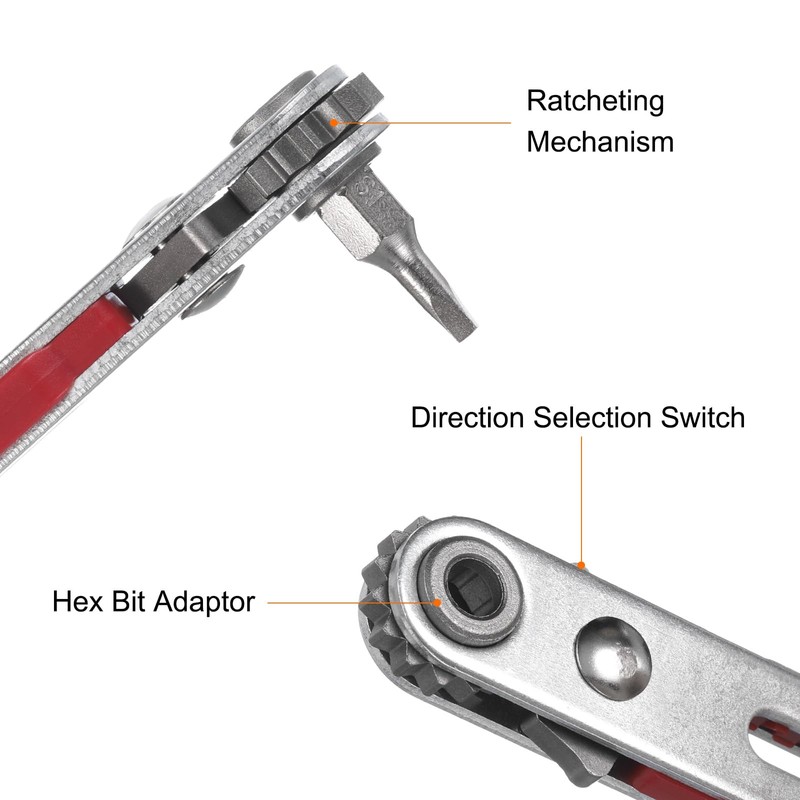 sourcing map 2pcs Mini Ratchet Screwdriver 1/4" Hex 90 Degree