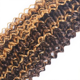 muaowig P4/27 Curly Wave Human Hair 3 Bundless Brazilian Remy Human Hair Weaves 24 24 24 Inch