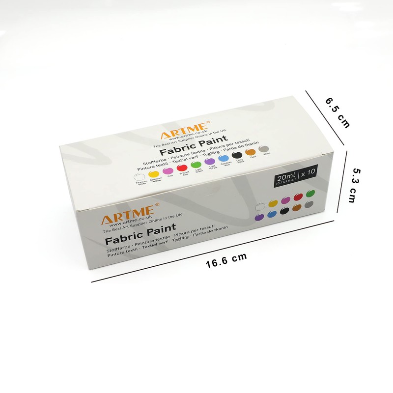 Artme Fabric Paint Dye Set 10 Colours 20ml x10 -