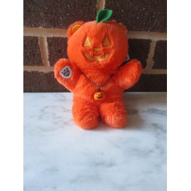 Build-A-Bear Mini Beans Pumpkin Bear 7" Tall-Pumpkin Bell Charm Necklace