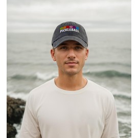 Wodeal Pickleball Hat for Women Men, Adjustable Embroidered Washed Pickleball Baseball Cap for Pickleball Lovers Grey