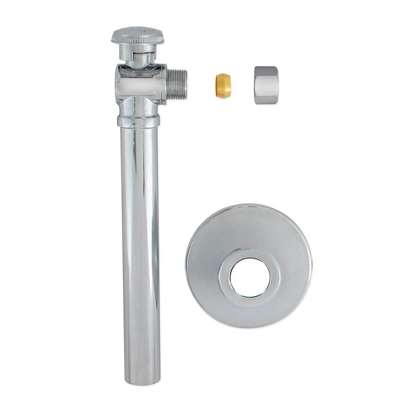 Eastman Quarter-Turn Straight Stop Valve with Extension Tube, 1/2 Inch