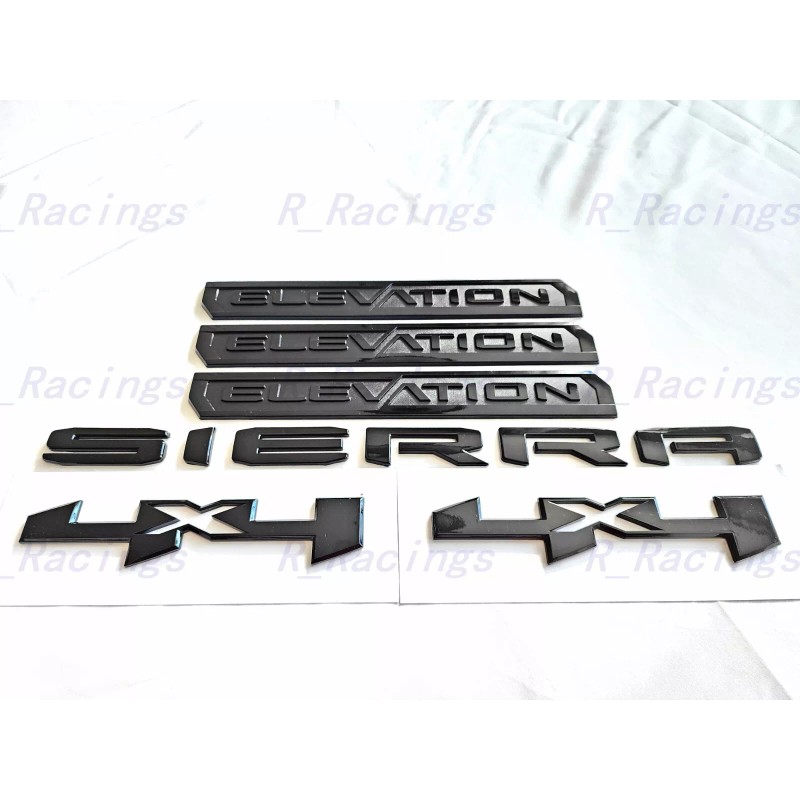 Sierra 6PCS Gloss black Elevation Bed 4x4 Sierra Emblem 2019+