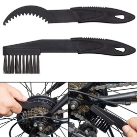 Cleaning Brush, Bicycle Chain and Motorcycle Chain Cleaning, Chain Cleaning Device for Regular Maintenance of Chain, Gears, Sprocket, Robust Nylon Bristles, Sprocket Brush, Chain Cleaning Motorcycle, black