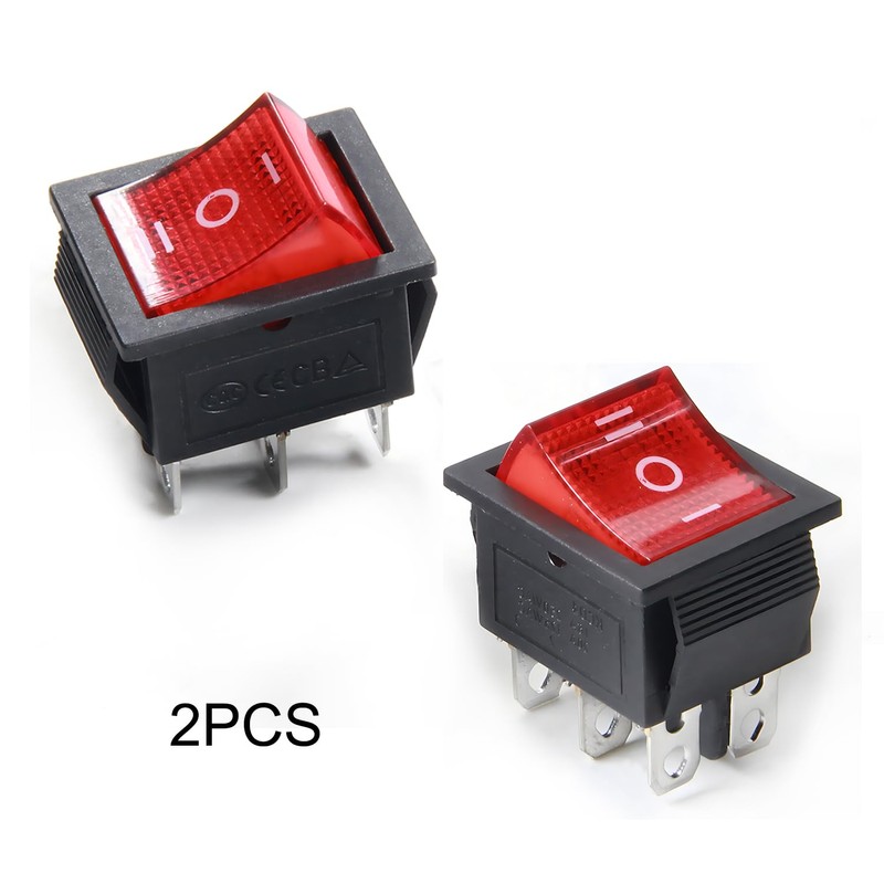 Fielect 2Pcs 6 Pin 3 Position Boat Rocker Switch ON/Off/ON