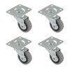 Amig - 4er-Pack Möbelrollen Modell 2502, mit Platte und Kugellagern,