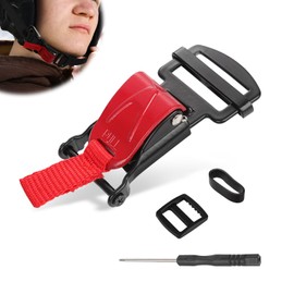 Helmet Quick Release Buckle Kit, Quick Release Strap Buckle Replacement Compatible with D-Ring Half 3/4 Full Face Helmet Accessories Suitable for Bandwidths Up to 0.79in (Red)