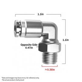 NANLACH PNEUMATIC 304 Stainless Steel Male Elbow 5/32 Inch Tube OD x 1/8 Inch NPT Thread 90 Push to Connect Tube Fitting (Pack of 2)