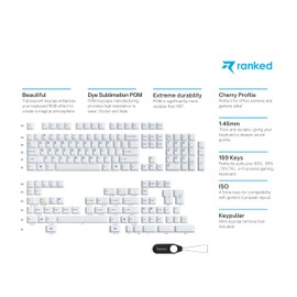 Ranked POM Jelly Premium Translucent Keycap Set | Dye Sublimation | 1.45 mm Thick POM | Cherry Profile for Custom Mechanical Keyboard (Aqua Breeze, 169 Keys)