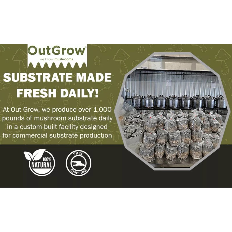 Out-Grow 50/50 Straw & Manure Mushroom Substrate (1 lb Bag)