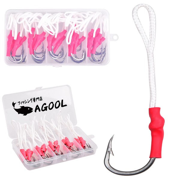 Assist Hooks, Lure Hooks, Jig Assist, Jigging, Assist Hook Set, For Metal Jigs, 25 Pieces, Thick Axis, Stainless Steel, Fishing Hooks, Case Included, 3/0