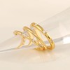 FUNEIA Pack of 3 Rings Gold Ladies Women 14k Gold-Plated