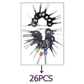 26Pcs Car Terminals Removal Tools,Auto Wire Connector Terminal Pin Extractors Puller Wiring Crimp Connector Repair Remover Key Tools Set