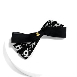Burnaby black white chiffon pattern hairpin 10cm / 버나비 블랙 화이트 쉬폰 패턴 헤어핀 10cm