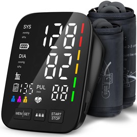 Blood Pressure Monitor for Home Use - 2 Size Cuffs (9"-17" & 13"-21"), Fits Medium, Large & Extra Large XL Upper Arms, Accurate Digital Automatic BP Machine, 5" LED Display, 3-User Mode, Model U80A