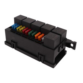 12V Auto Waterproof Relay Box Block Kit 6 Relay Holder Includes 6 relays and 11 blade 11 ATC/ATO holders For Car Yacht Boat