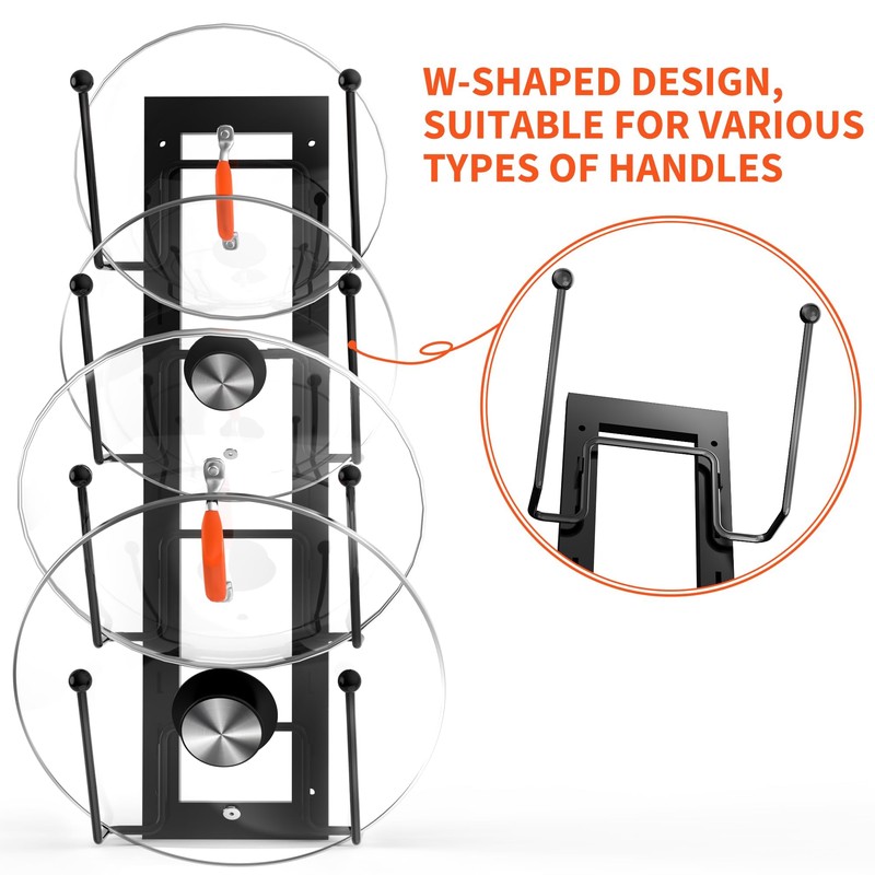 Cisily 8 Layers of Adjustable Pot Lid Organizer Rack for