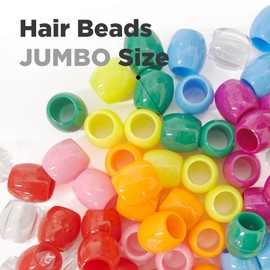 Donna Hair Beads Jumbo Size 15mm for Bracelet Making Kit - Includes Pony Beads and Clay Beads for Versatile Crafting, 1PC ASST MIX COLOR