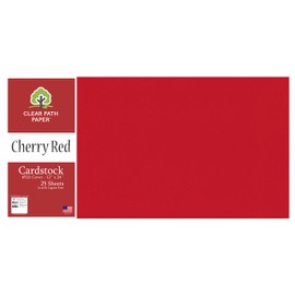 Cherry Red Cardstock - 12 x 12 inch - 65Lb Cover - 25 Sheets - Clear Path Paper