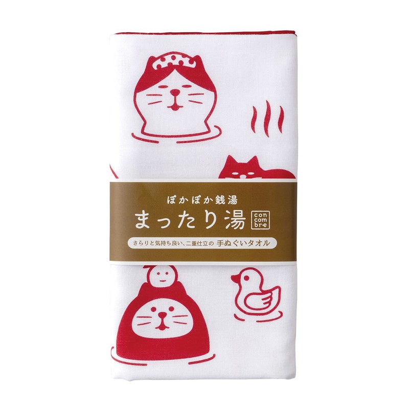 Decole ZCB-86132 Hot Water Tenugui Towel, Beni, Approx. 13.4 x