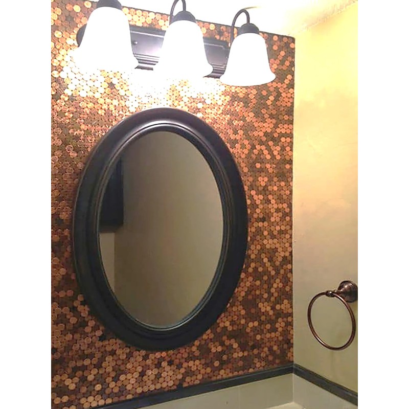 Blujellyfish Copper Penny Round Tile Wall Backsplash Accents Penny Round