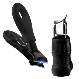 Nail clippers set, flat blade + slanted blade, integrated spring, energy-saving cutting, nail clippers with protective cover, suitable for all nail types