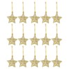 jojofuny 5cm Mini Gold Glitter Star Pendants, 30pcs Mini Star
