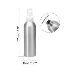uxcell 3pcs 5oz/150ml Aluminium Spray Bottle with Clear Fine Mist Sprayer, Empty Refillable Container Travel Bottle for Kitchen Bathroom or Plants Water Sprayer