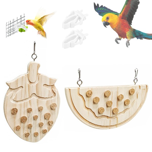 Kakveiai 2 x Bird Toy, Bird Chew Toy, Bird Cork