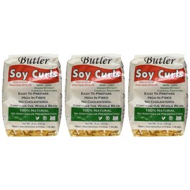 Butler Soy Curls 3 Pack - 3 x 8 oz bags + 10.35 oz Chik-Style Seasoning