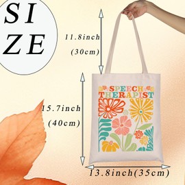TOBGBE Speech Therapist Tote Bag Speech Language Pathologist Gift Wild Flowers Therapy Bag SLP Merch SLP Teacher Appreciation Gifts (Speech Therapy Tote Bag)