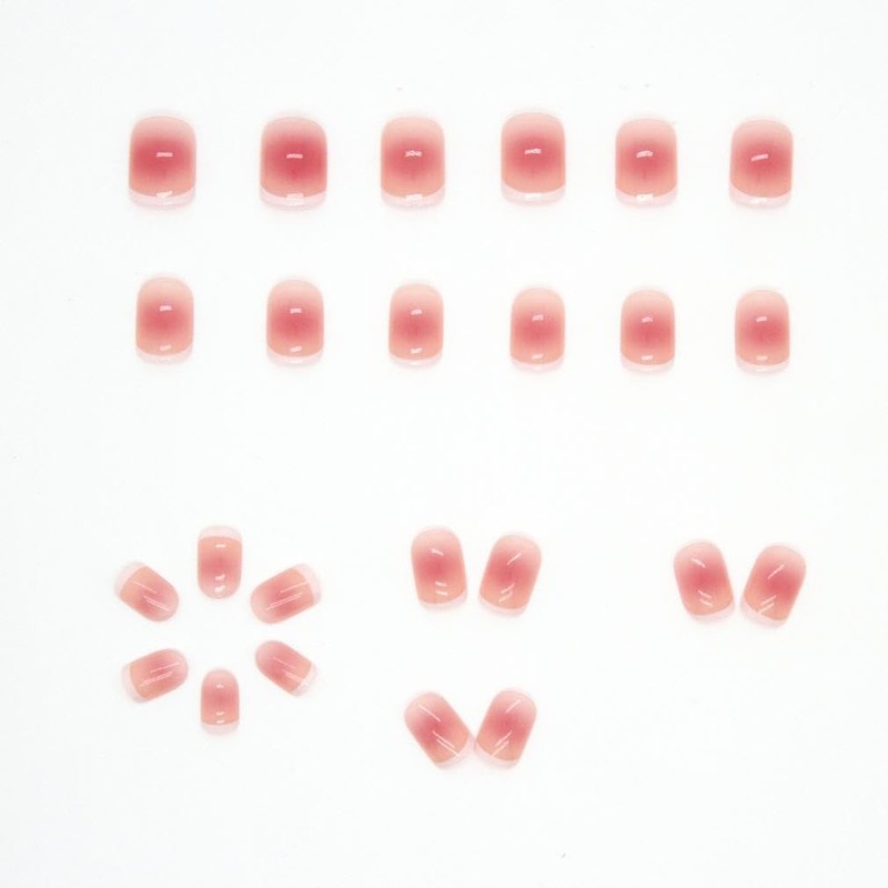 YOGOTI Nail Tips, 24 Pieces, Short Gel Nail Stickers, Nail