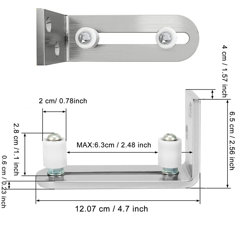 TeTupGa 2 Pack Sliding Barn Door Floor Guides, Flush Sliding