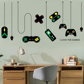 Boys Game Wall Stickers Removable Gaming Controller Wall Decals Bedroom Playroom Wall Decoration for Living Room Decor Art Mural for Men Teenager by RuiChy