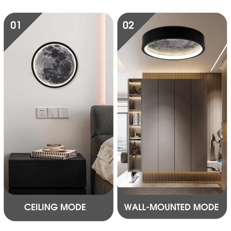 AHAWILL Flush Mount Ceiling Light,Led Dimmable Ceiling Light Fixture with