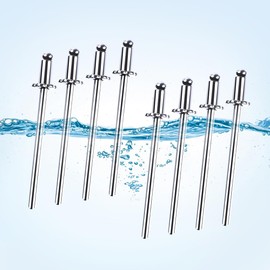 8pcs For Chrysler GM Ford AMC Cars Stainless Steel Rosette Rivets VIN Door Tags (Silver)