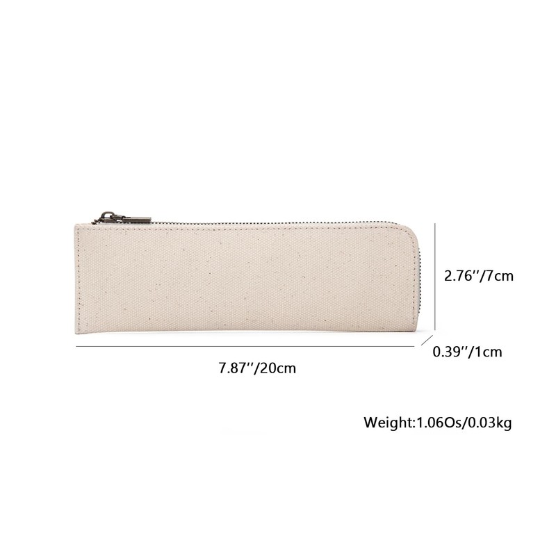 YONBEN Canvas Pencil Case Slim Pencil Pouch with Cotton Canvas