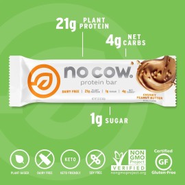 No Cow Protein Bars Brand Sampler Pack - Healthy Snacks 20g Vegan Protein Hig...