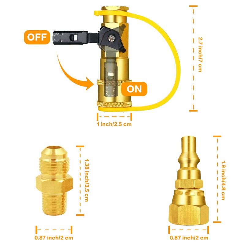 MENSI 1/4" Quick Connect Propane Disconnect Universal Adapter Kit Convert
