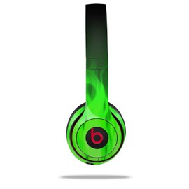 WraptorSkinz Skin Compatible with Beats Solo 4, 3, 2 Wireless Headphones - Fire Green - Decal Vinyl Wrap (Headphones NOT Included)