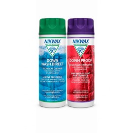 Nikwax Down, Down DUO-Pack, 300ml, Wash-In Cleaning and Waterproofing adds DWR Water Repellency to Down Filled Jackets, Outerwear, Sleeping Bags, Restores and Protects Insulation and Loft