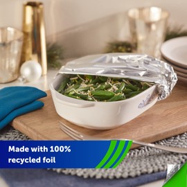 Reynolds F28208 Recycled Aluminium Foil , 100 Percent Recycled Kitchen Foil , Pack of 1 Roll, 304mm x 22.86m