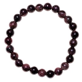 Zenergy Gems Charged Premium Natural Rhodolite Garnet 5.5mm Bead Bracelet + Moroccan Selenite Charging Crystal [Included]