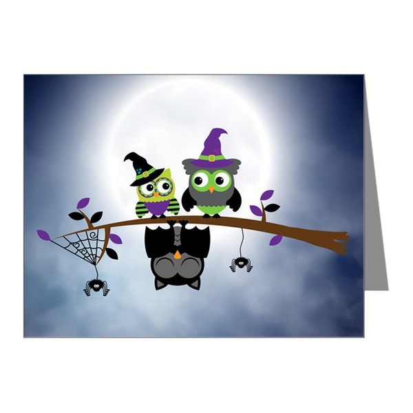 X-Large Greeting Card (10 Pack) Little Spooky Vampire Owl with