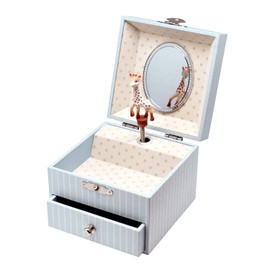 Trousselier Sofy Giraffe Jewelry Box, Musical Box, Baby Blue, Glow in the Dark Music, Birthday Gift, Baby Shower, Fashionable Toy