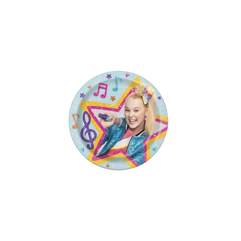 Unique JoJo Siwa Multicolor Round Dinner Plates - 9" (8