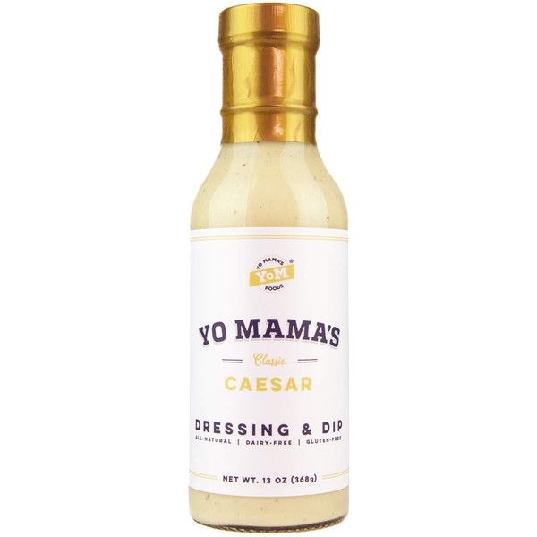 Gourmet Natural Classic Caesar Dressing and Dip by Yo Mama's Foods - Pack of (1) - Low Carb, Low Sodium, and Gluten-Free