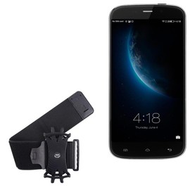 BoxWave Holster Compatible with Doogee Nova Y100X - ActiveStretch Sport Armband, Adjustable Armband for Workout and Running - Jet Black